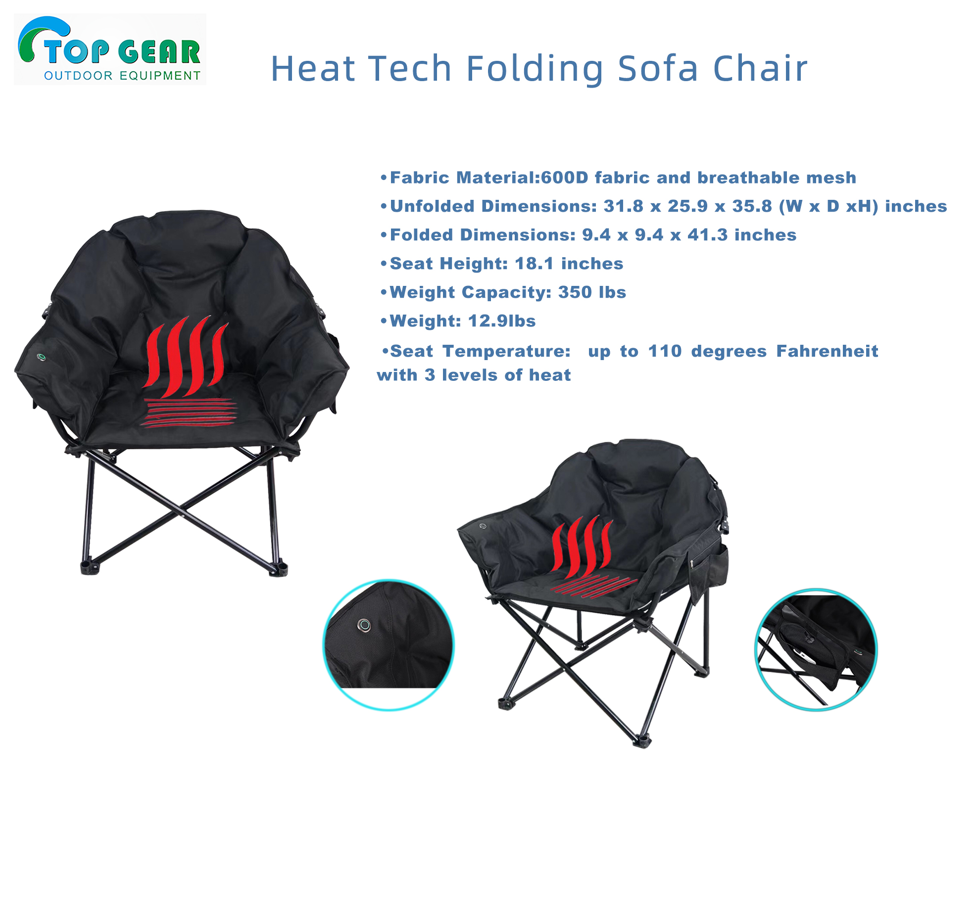 Heat Tech Folding Sofa Chair